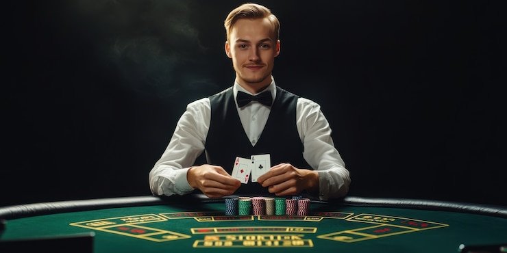 tiket365 mobile app displaying live blackjack dealer and game interface